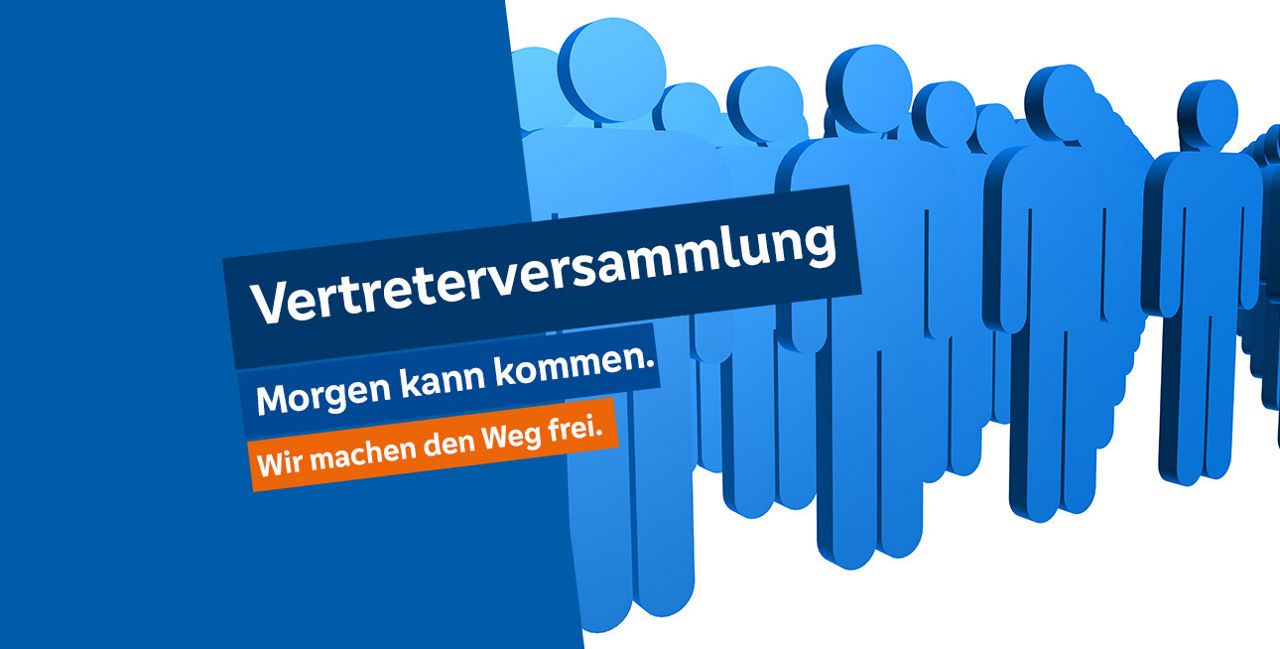 Grafik mit Aufschrift "Vertreterversammlung "