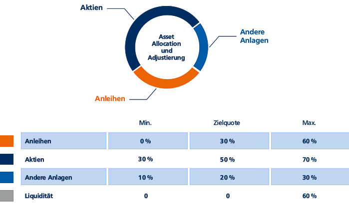 Grafik Asset Allocation und Adjustierung
