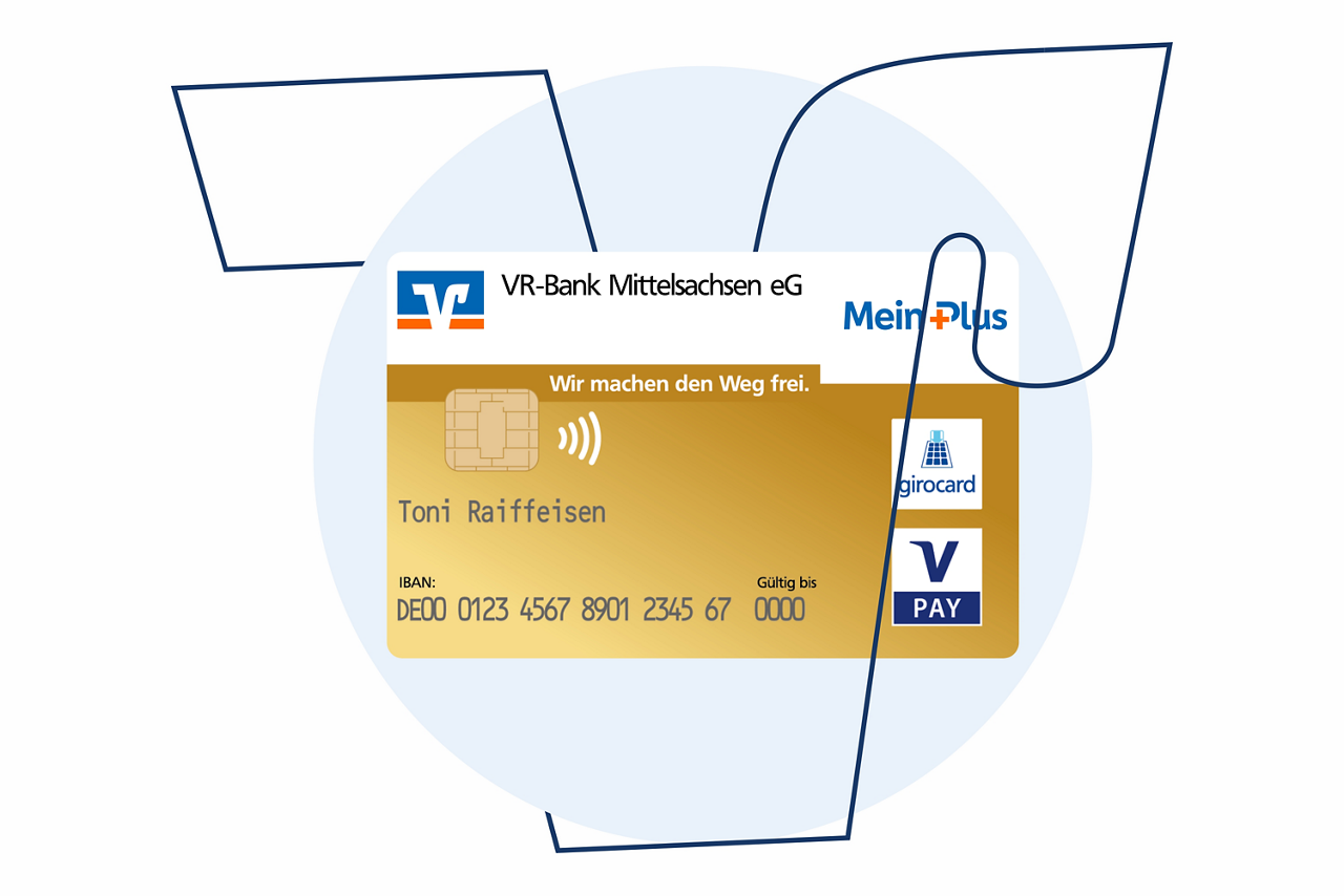 Goldene girocard der VR-Bank Mittelsachsen
