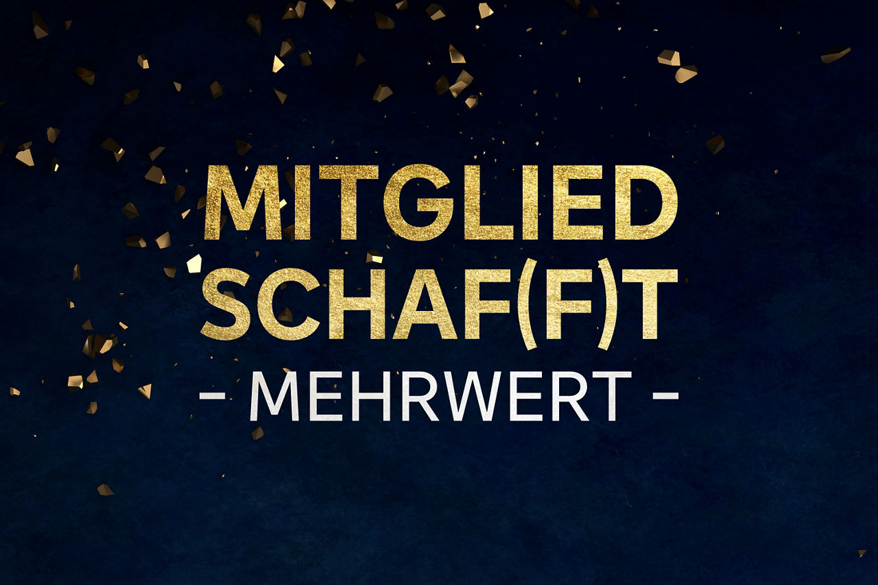 Grafik mit dem Slogan "Mitglied schafft Mehrwert"
