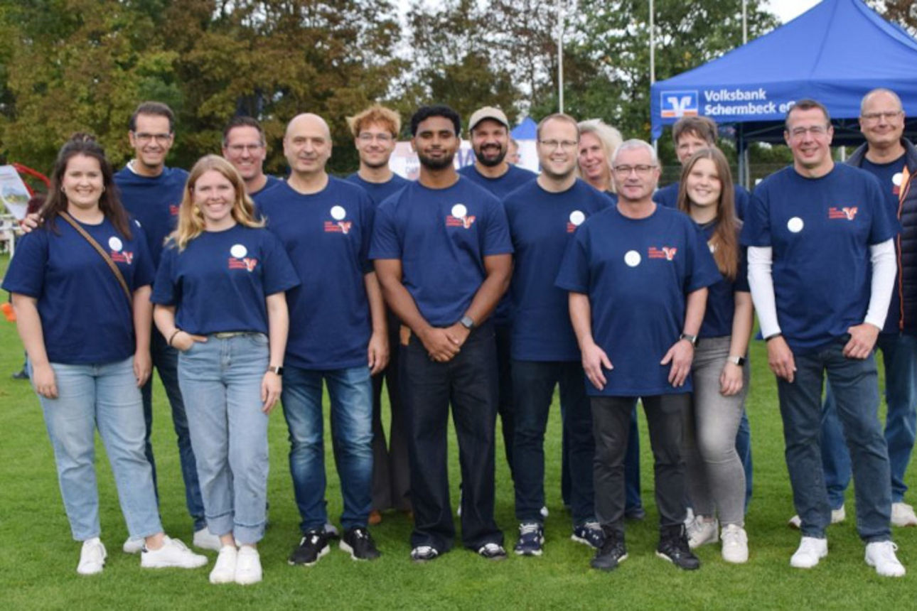 Teamfoto Volksbank Schermbeck beim Tag der Vereine