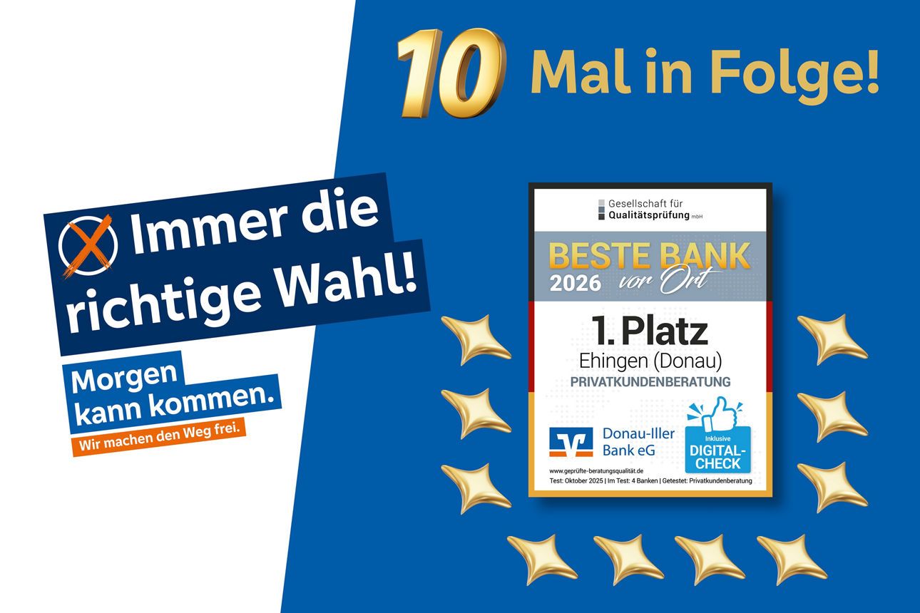 Siegel mit Auszeichnung Beste Bank vor Ort