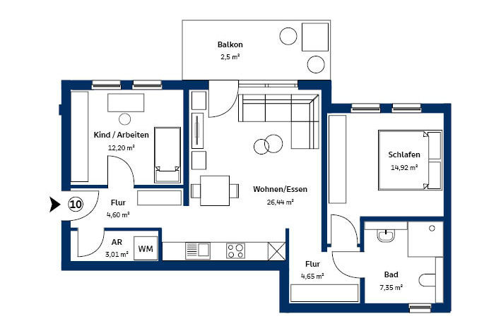 Grundriss Wohnung 10