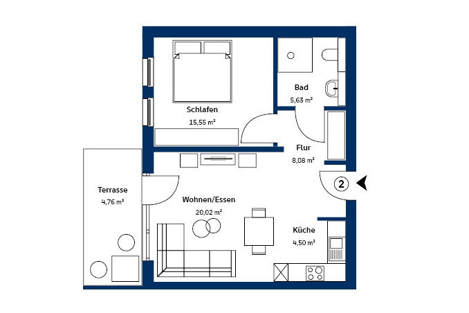 Grundriss Wohnung 2