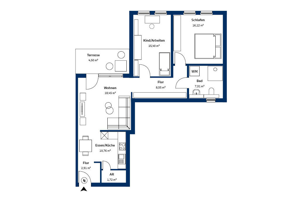 Grundriss Wohnung 4