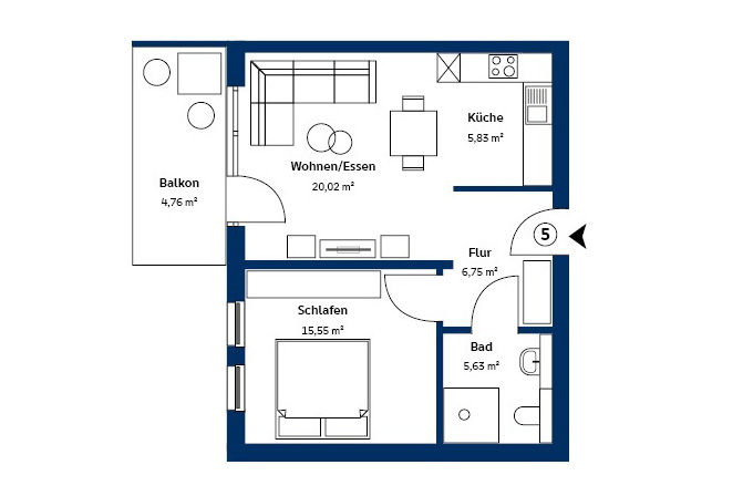 Grundriss Wohnung 5