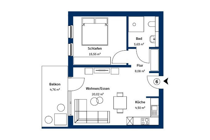 Grundriss Wohnung 6