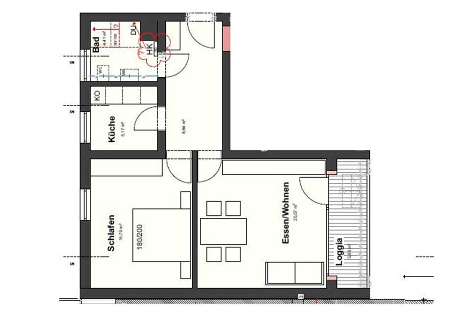 Grundriss Wohnung 3 EG rechts