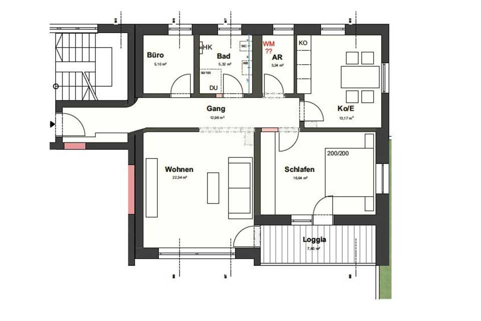 Grundriss Wohnung 4 OG links