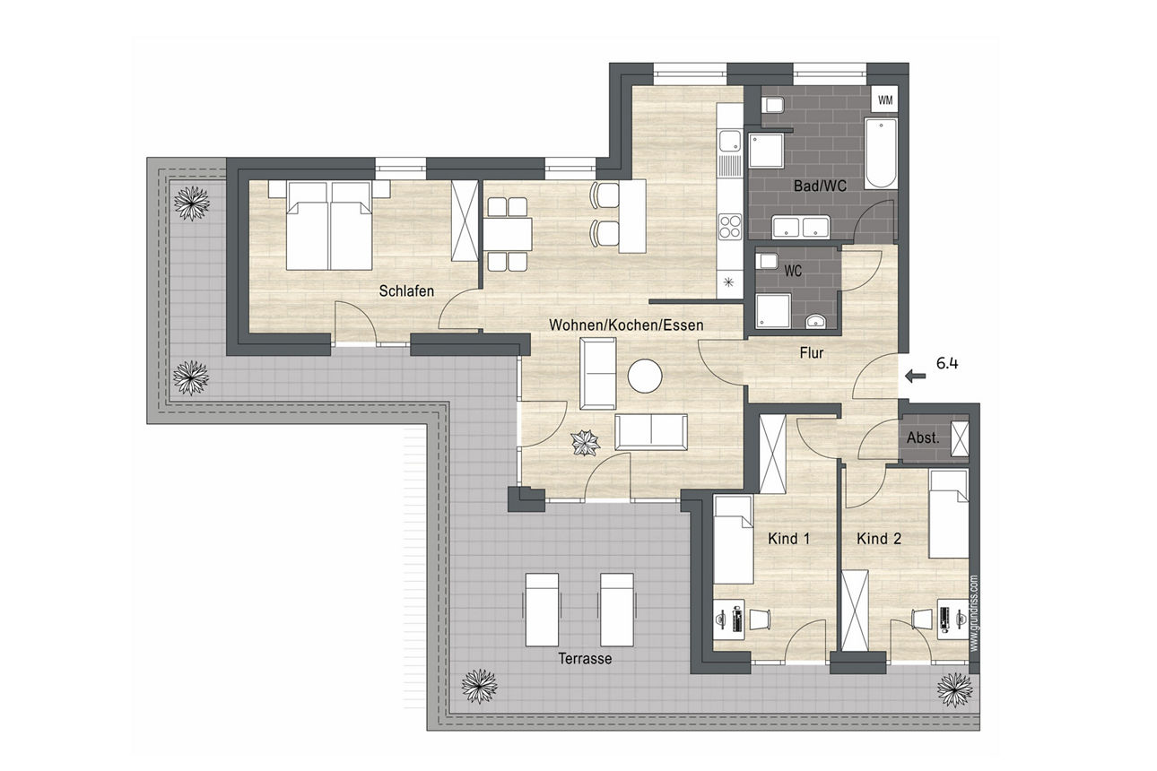 Abbildung Grundrisse Wohnung 6.4
