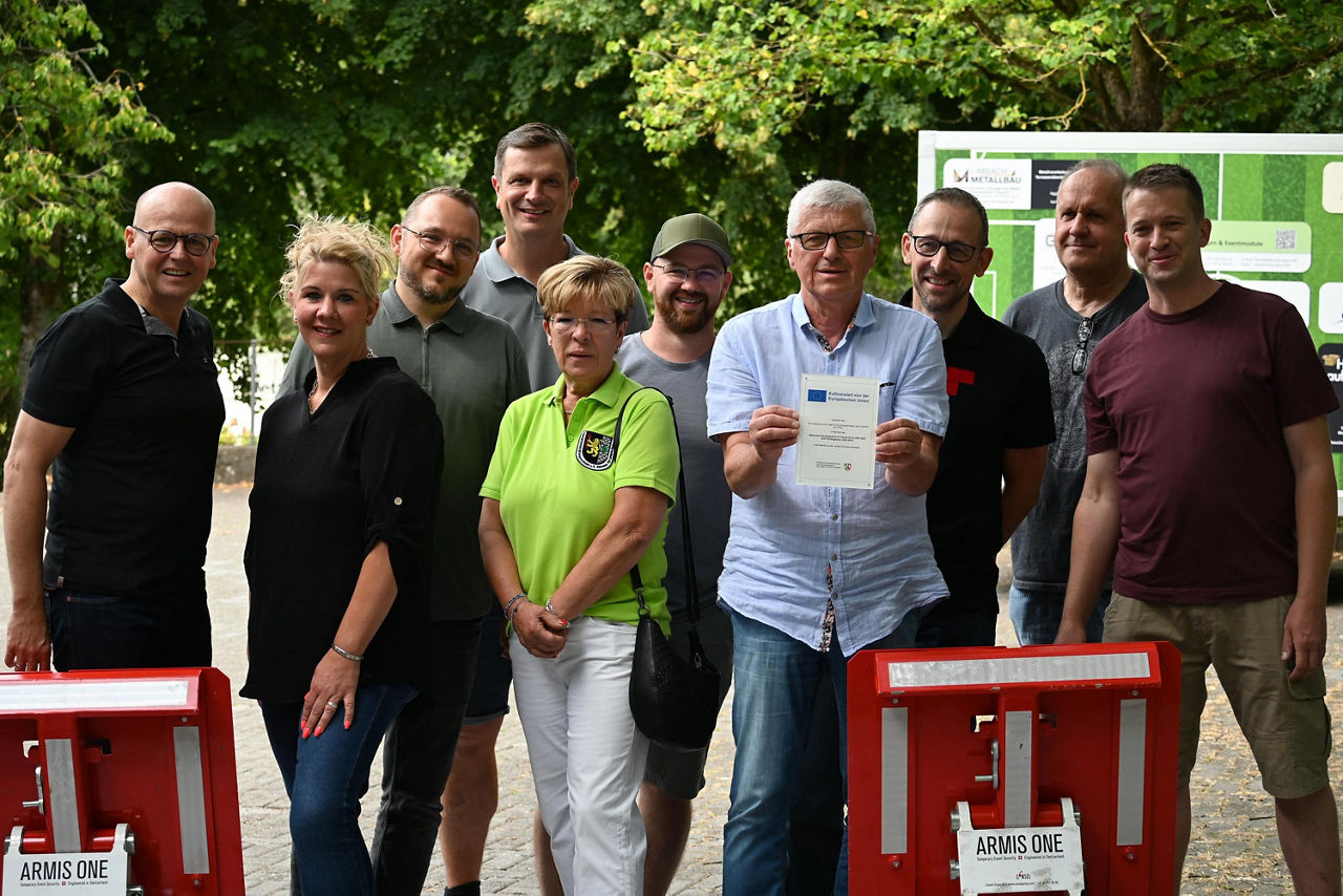 v. l.: Ralf Löbach, Martina Ortsiefer, Bürgerverein Ruppichteroth, Matthias Jedich, Bürgermeister Gemeinde Ruppichteroth, Bjö