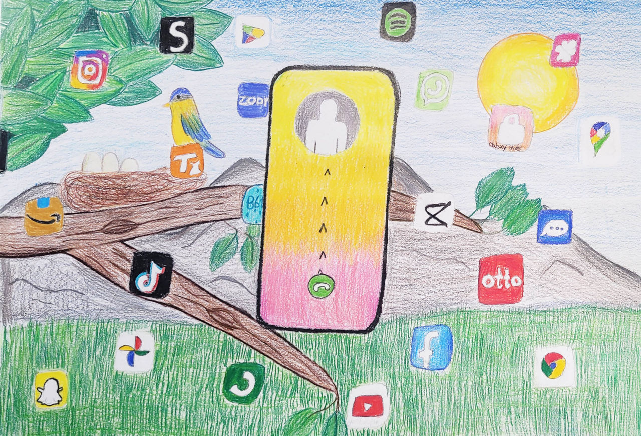 gemaltes Bild von Saira Mahmood, 3. Platz in der Gruppe 3 der Ortsebene