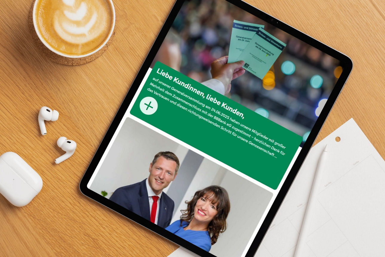 Digitales Kundenmagazin auf  einem iPad geöffnet