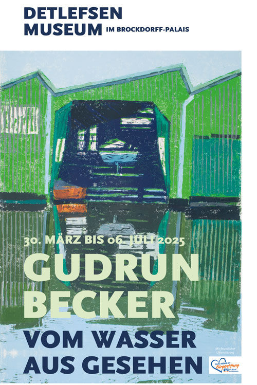 Flyer "Gudrun Becker - vom Wasser aus gehen" vom Detlefsen Museum, 30. März bis 06. Juli 2025