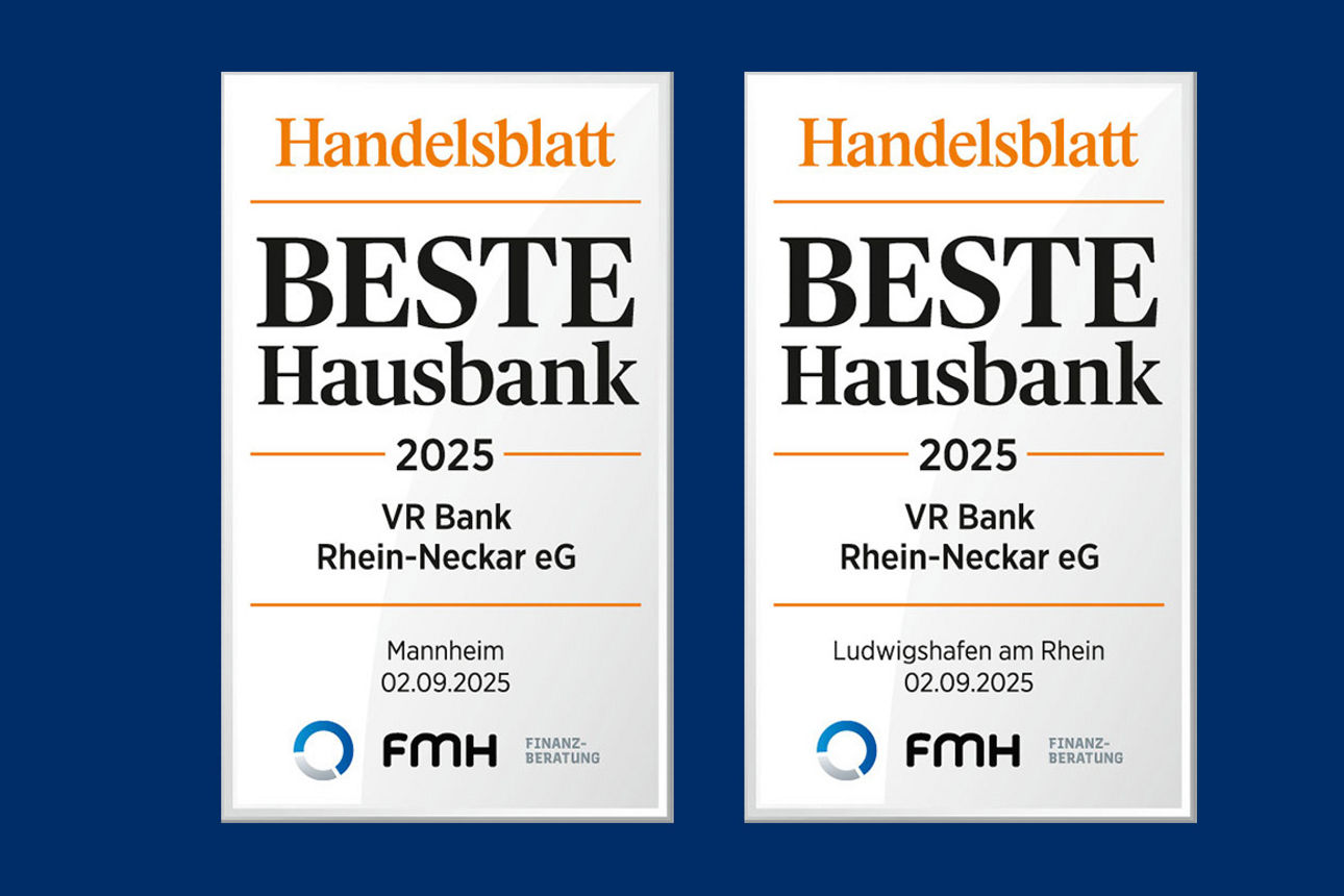 Auszeichnung Beste Hausbank VR Bank Rhein-Neckar