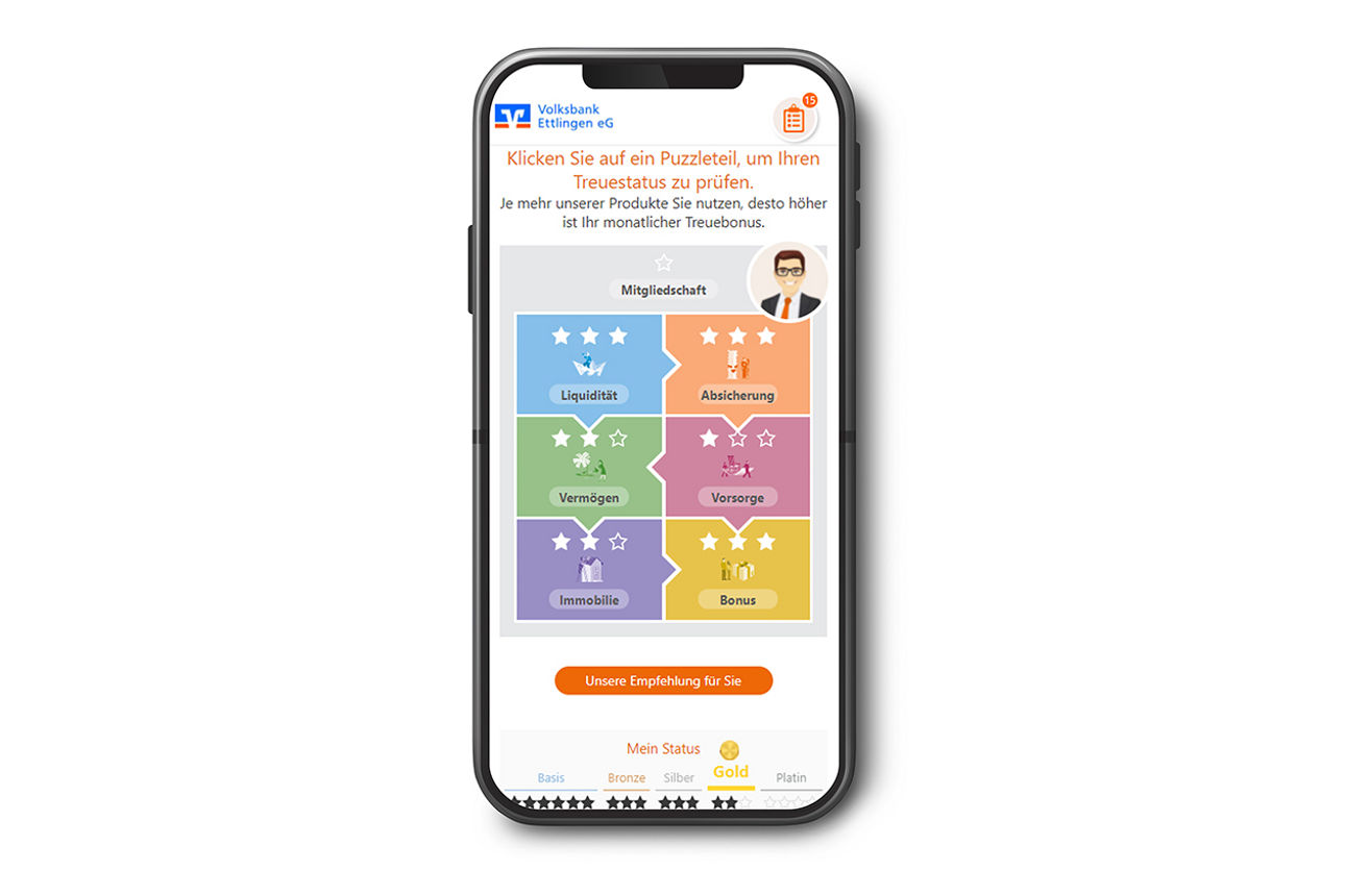 Übersicht der Bedarfsfelder in der HausbankWelt