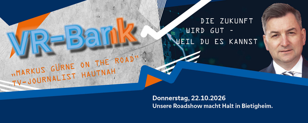Einladung zur Roadshow mit Markus Gürne in der VR-Bar