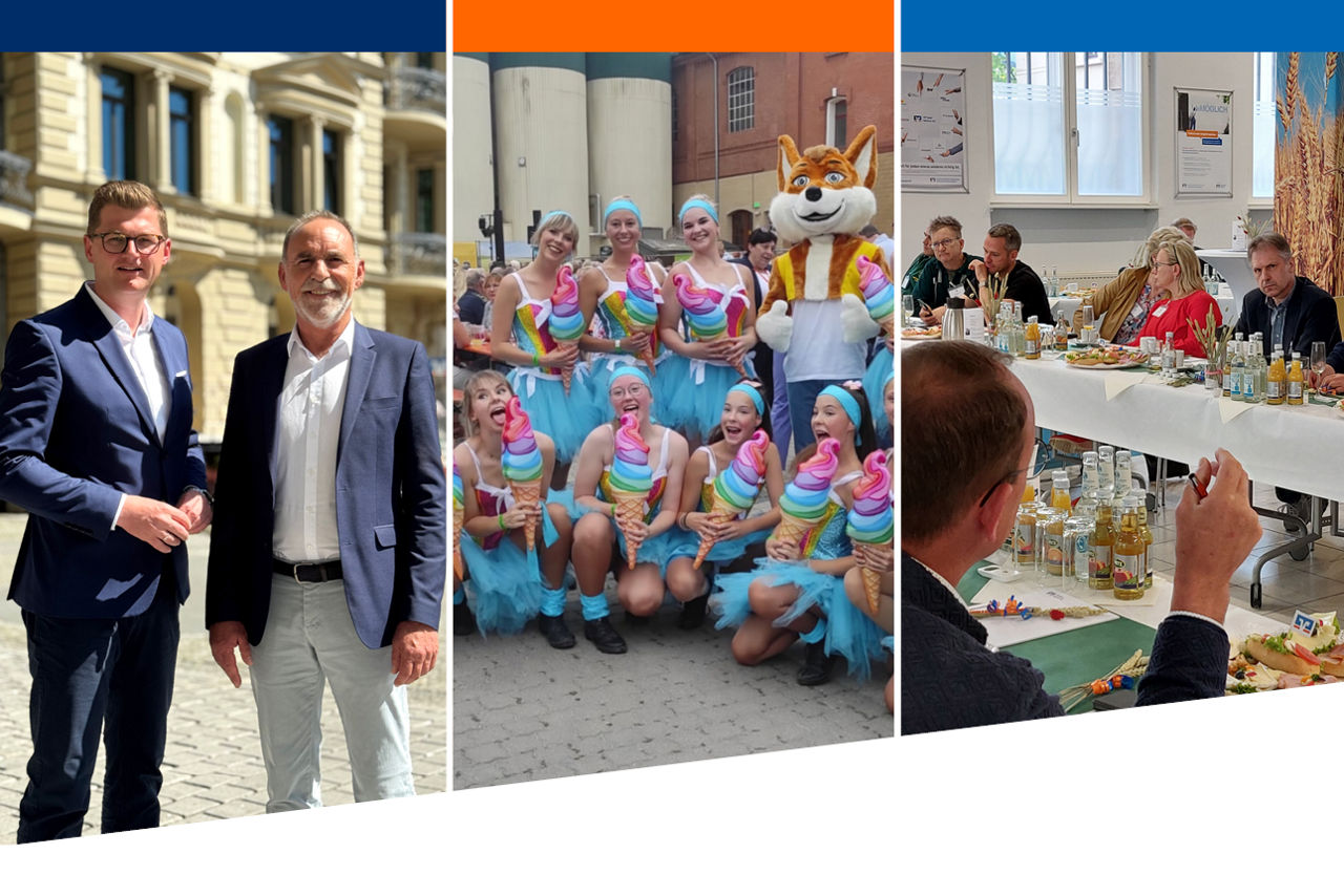 Collage mehrerer Bilder von Veranstaltungen der Bank