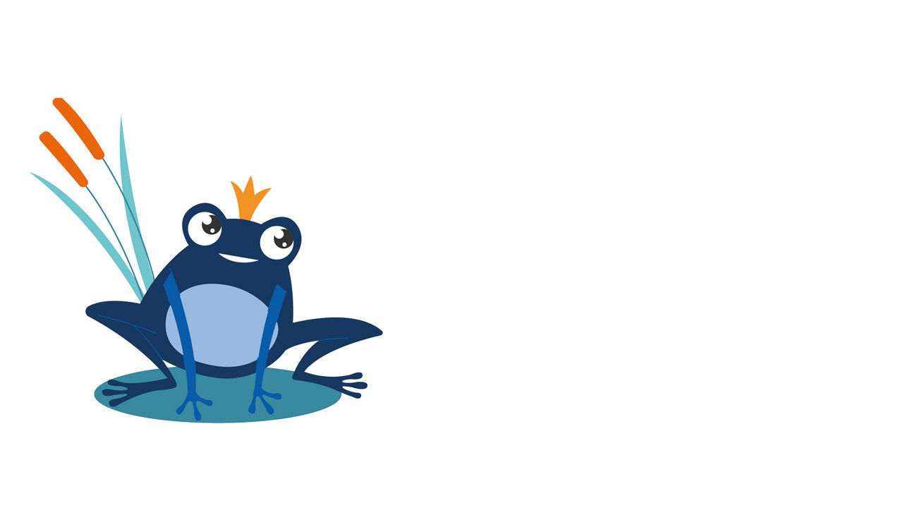 Grafik eines Frosches mit einer Krone
