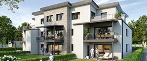 Illustration eines modernen Wohnkomplexes