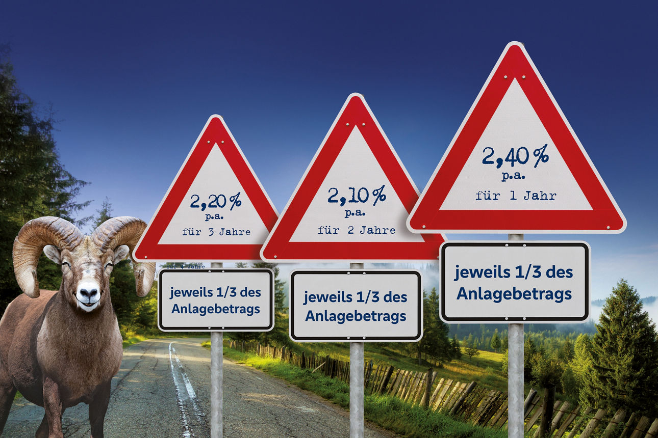 Zinsen auf Verkehrsschild