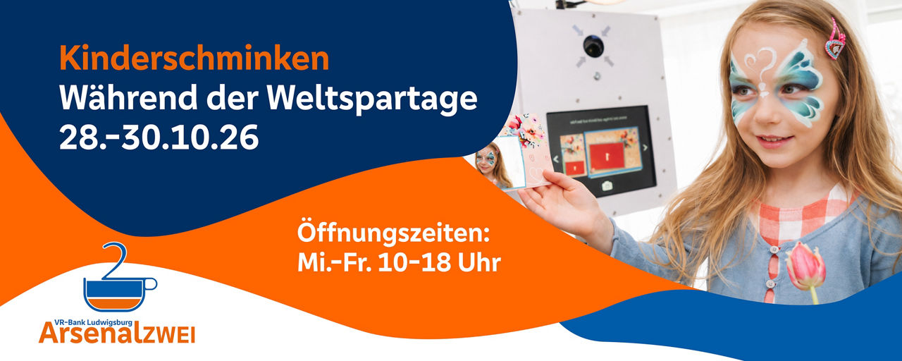 EInladung zum Kinderschminken während der Weltspartage in ArsenalZWEI