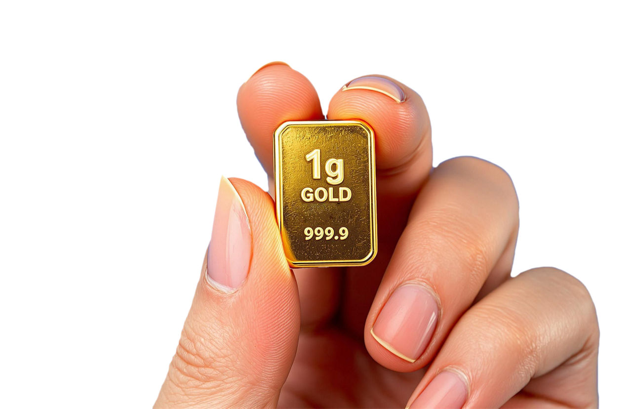 Hand mit Gold