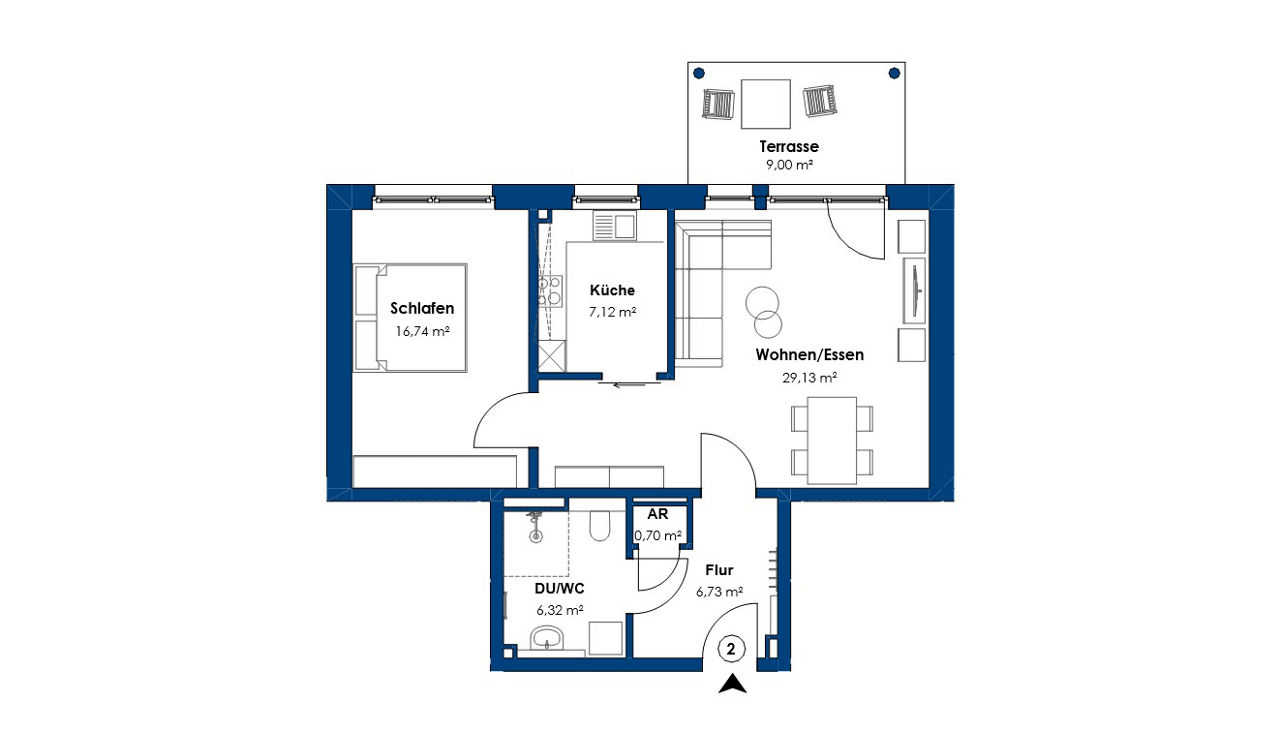 Grundriss Wohnung 2