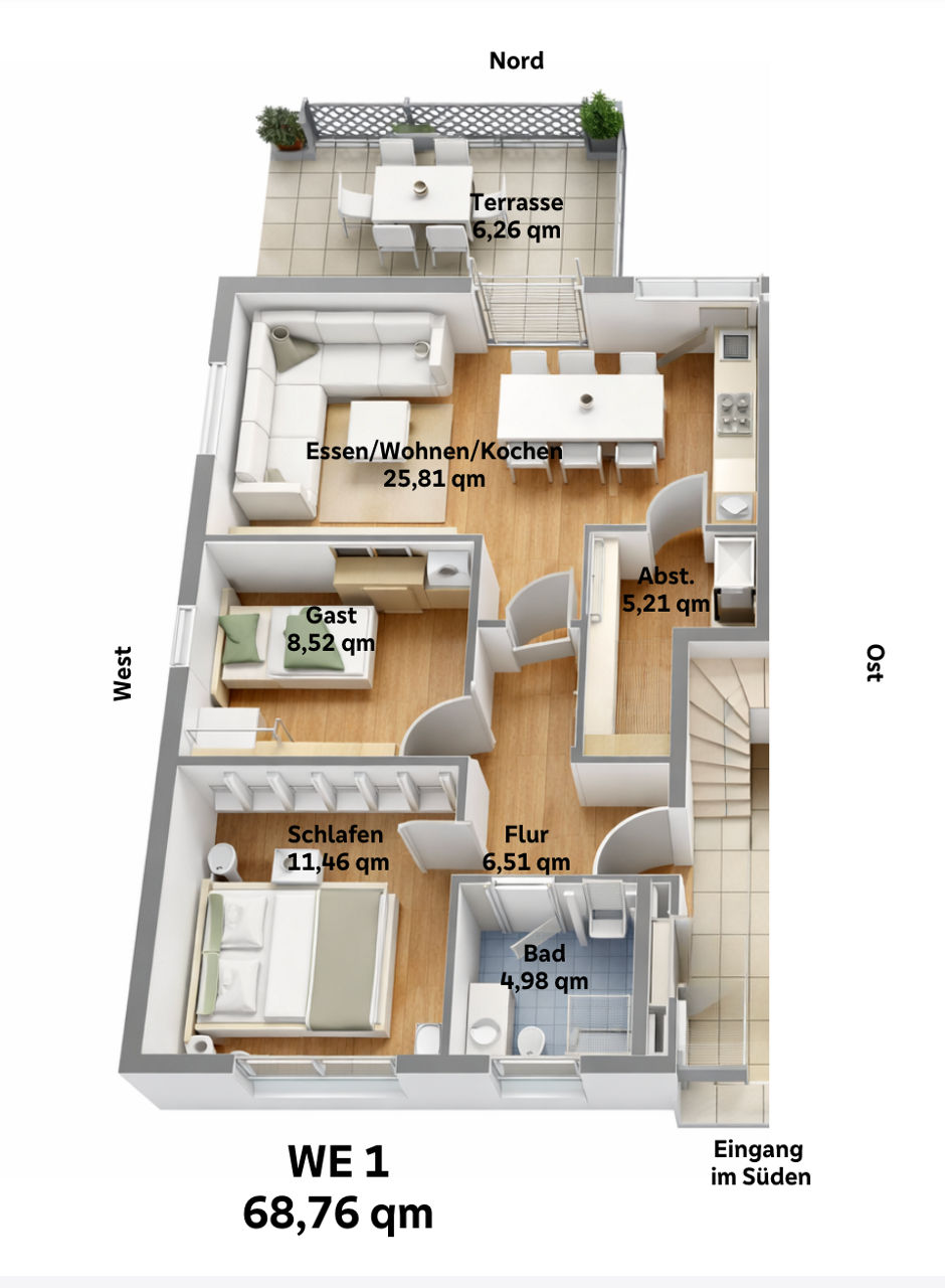 Grundriss einer Wohnung