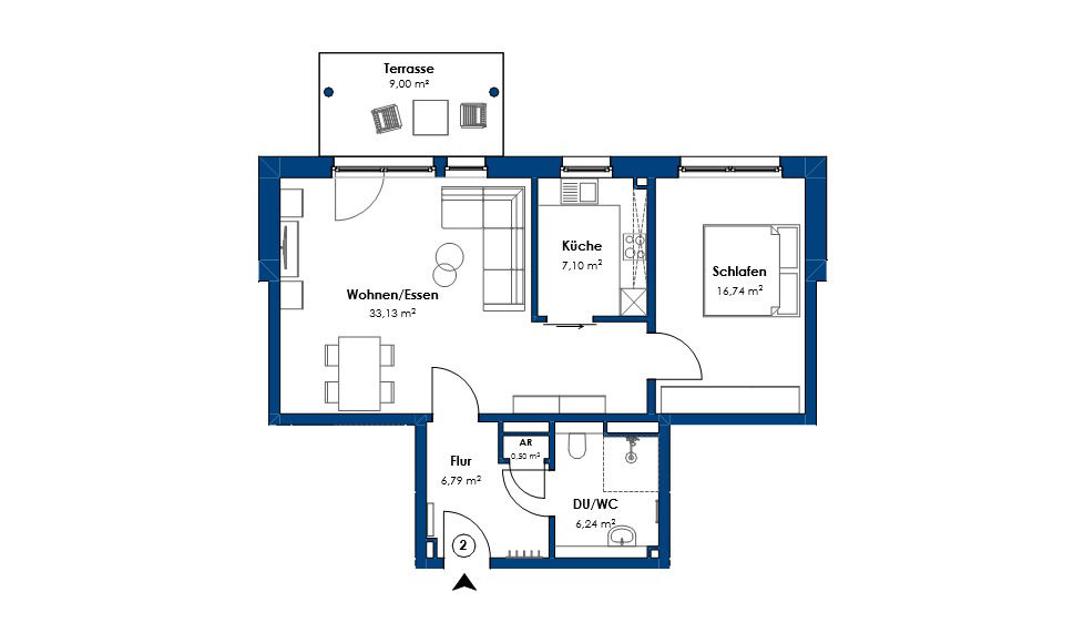 Grundriss Wohnung 2