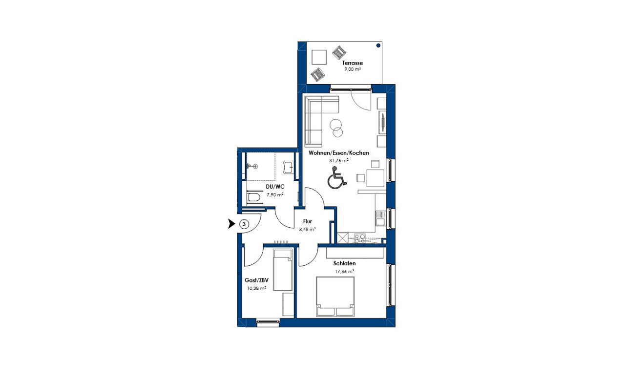 Grundriss Wohnung 3