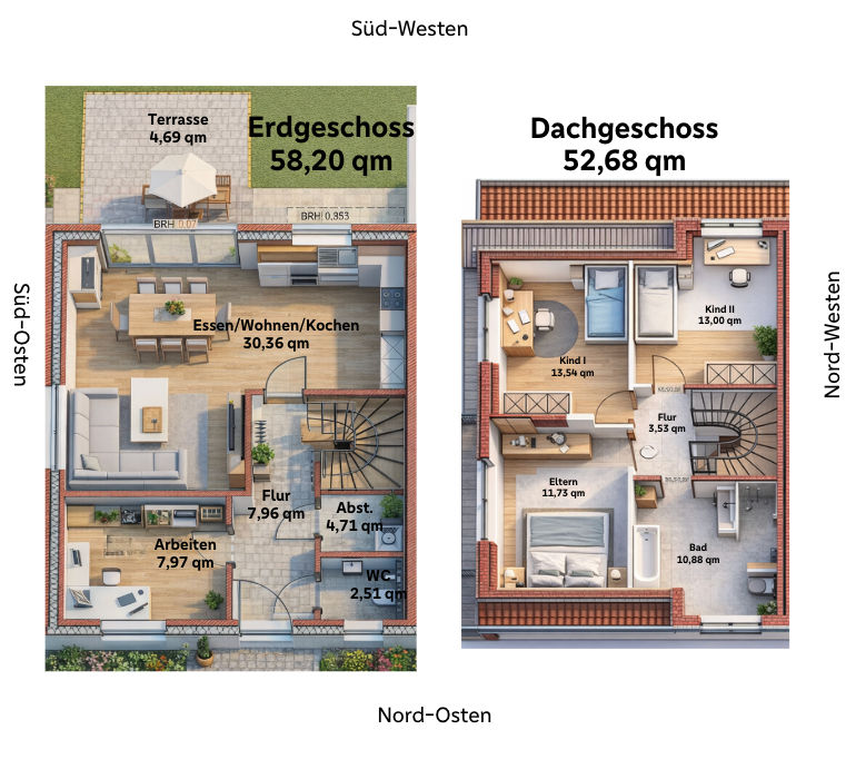 Grundriss eines Hauses
