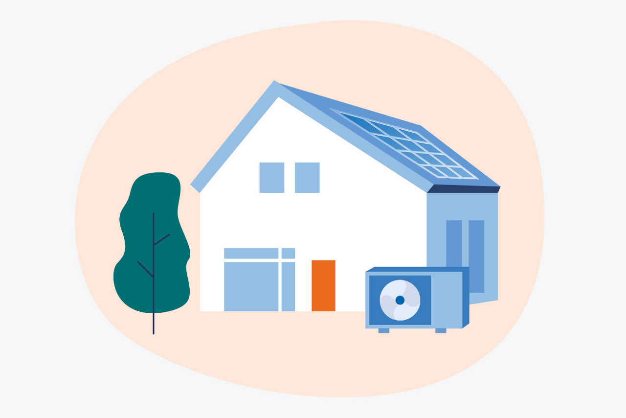 Gezeichnete Grafik einer Immobilie