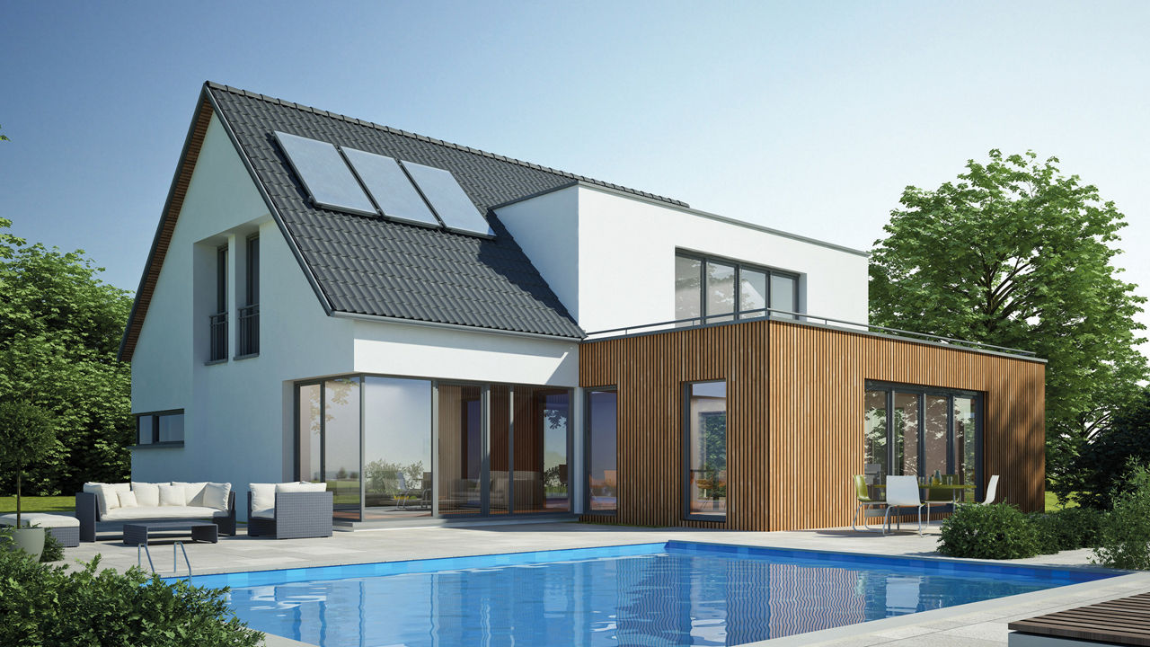 Ansprechendes modernes Haus mit Pool
