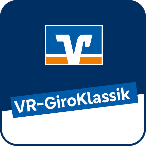 VR-GiroKlassik Schriftzug auf blauem Hintergrund
