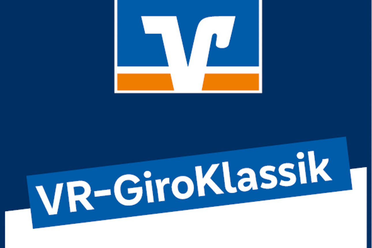 VR-GiroKlassik Schriftzug auf blauem Hintergrund