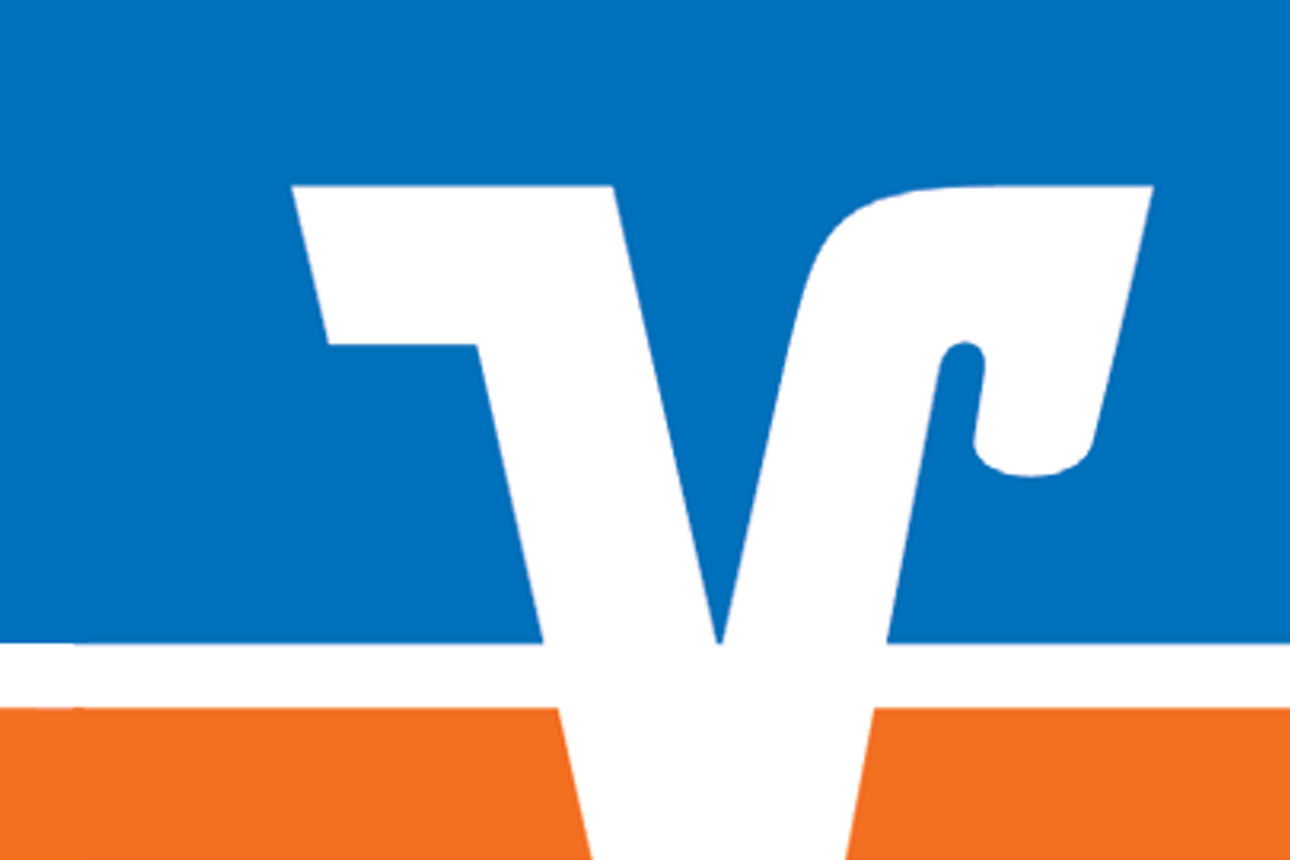 Spenden und Sponsoringkonzept Text auf blauem und orangem Hintergrund