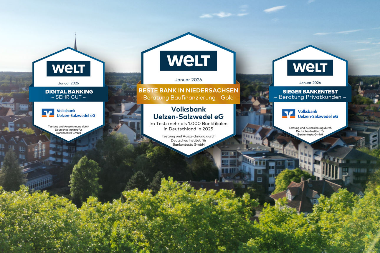 Drohnenaufnahme von Uelzen mit Auszeichnungen der WELT