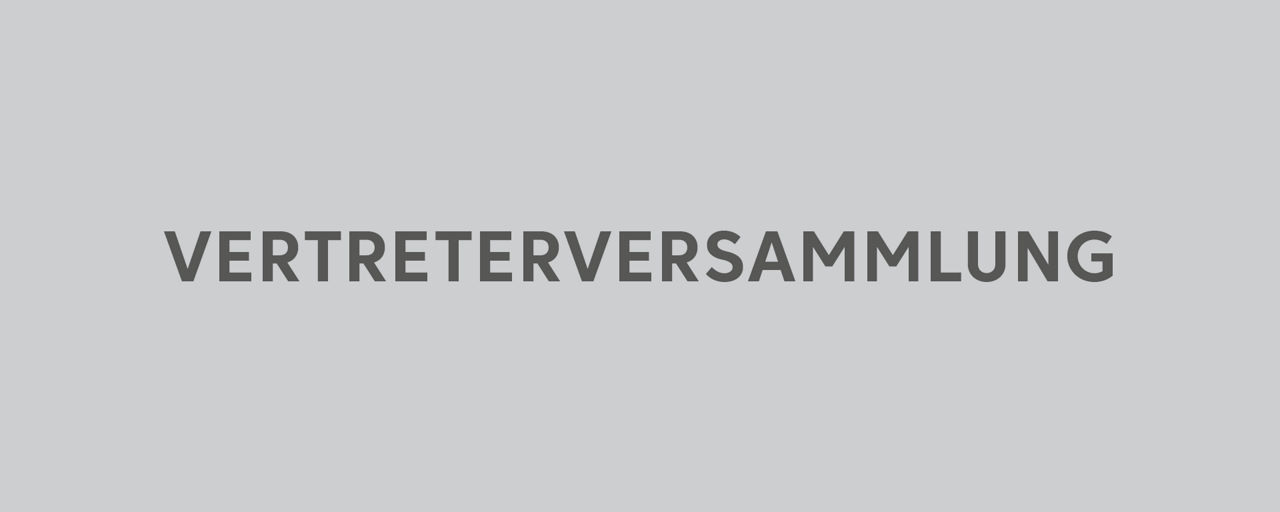 Das Wort Vertreterversammlung ist als Text auf grauem Untergrund zu sehen