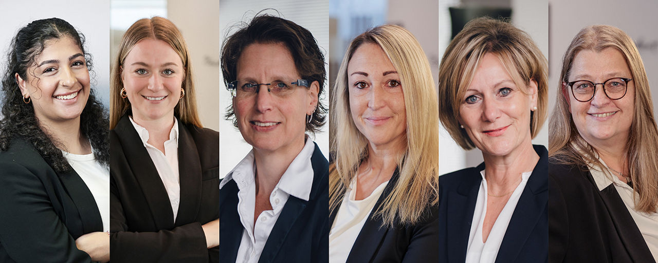 Eine Bildcollage der Portraits der Private Banking Assistenzen