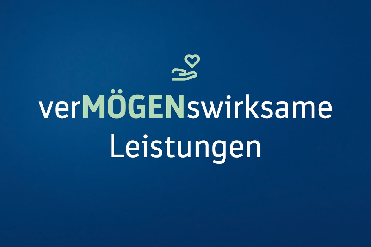 Blauer Hintergrund mit der aufschrift verMÖGENswirksame Leistungen