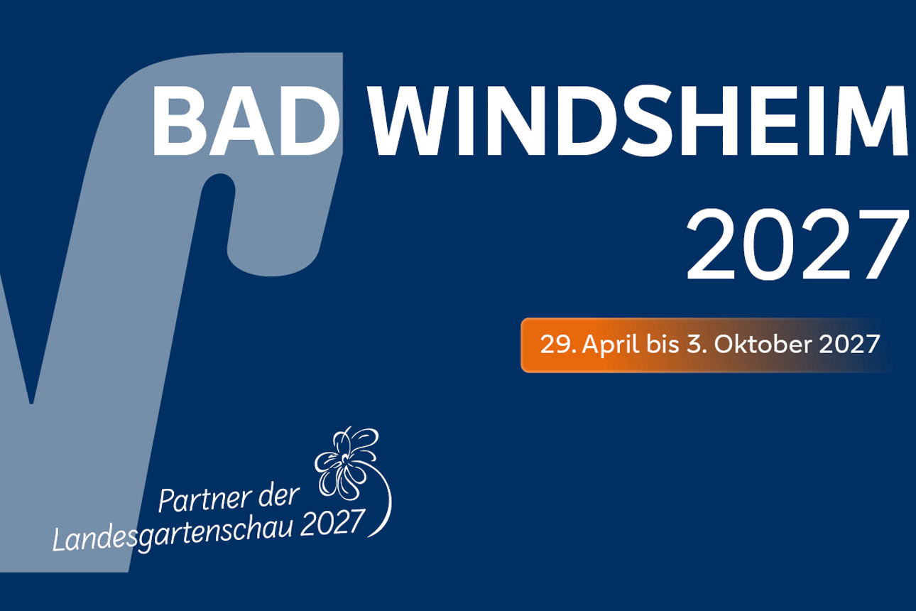 Logo-Grafik mit Schriftzug „Bad Windsheim 2027“, Hashtag „#heilsam“ und dem Zeitraum „29. April bis 3. Oktober 2027“.