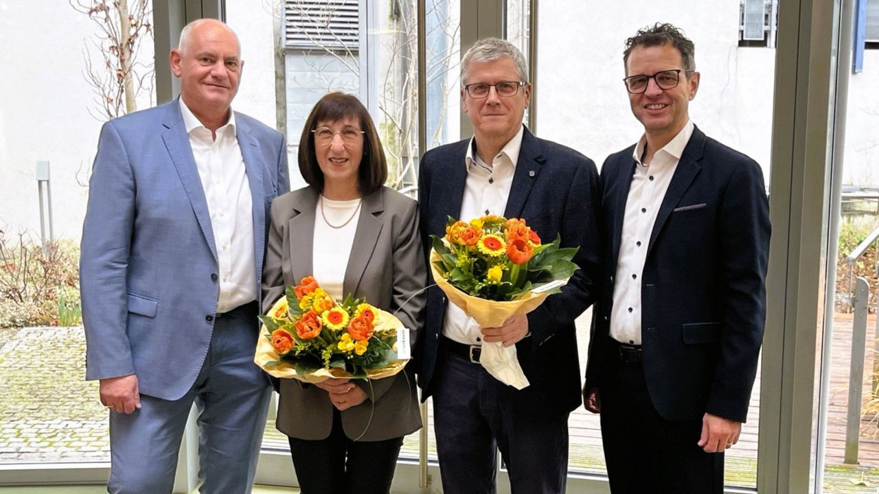 Auf dem Bild sind Reiner Richter, Heike Baum, Klaus Weber und Peter Rottenecker zu sehen