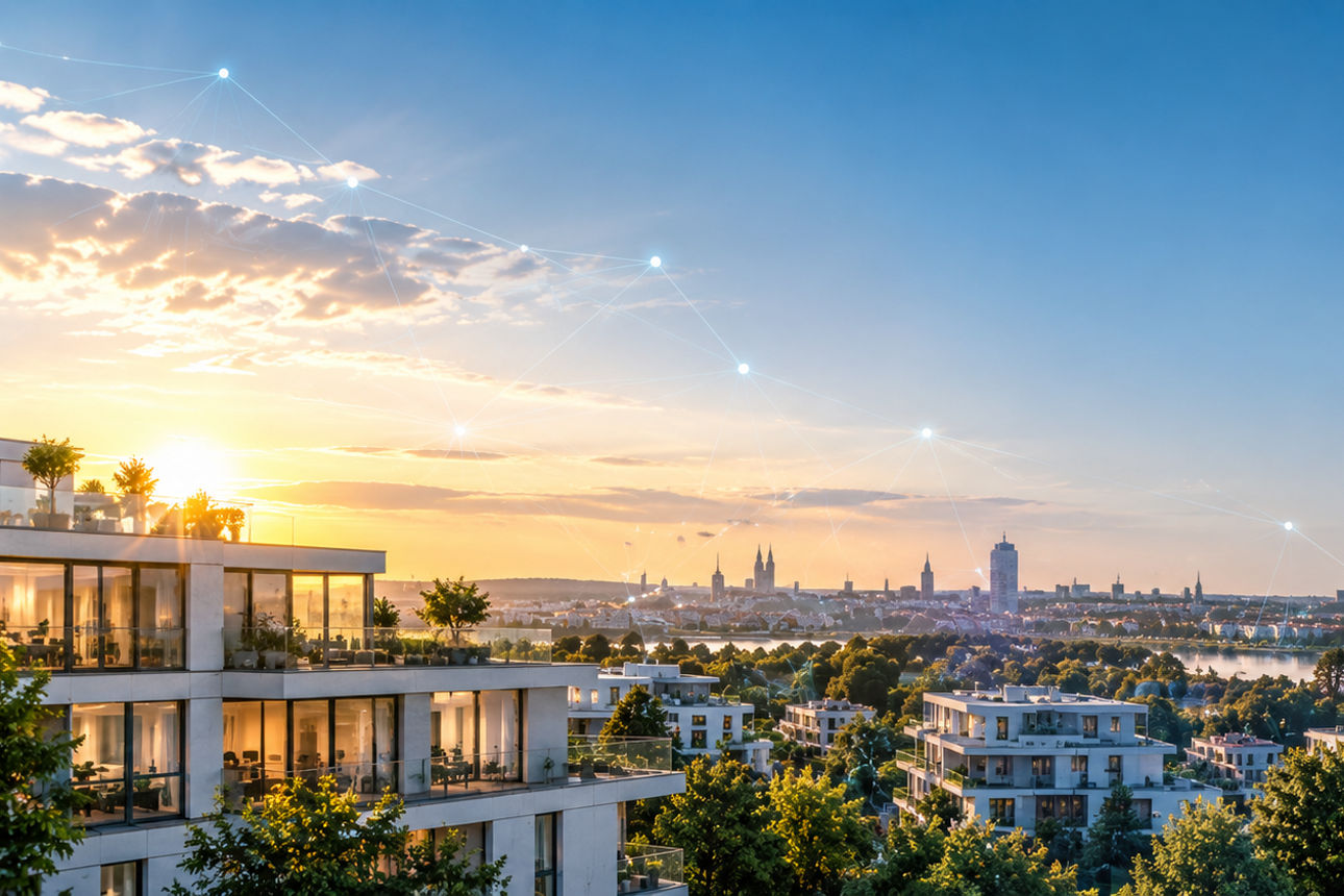 Moderne Wohnimmobilien mit digitaler Vernetzungsstruktur