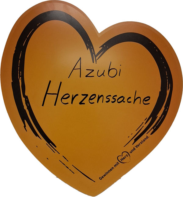 Abbilung eines Herzens mit dem Schriftzug "Azubi Herzenssache"