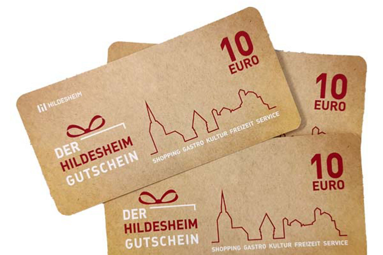 Drei Hildesheim Gutscheine im Wert von je zehn Euro