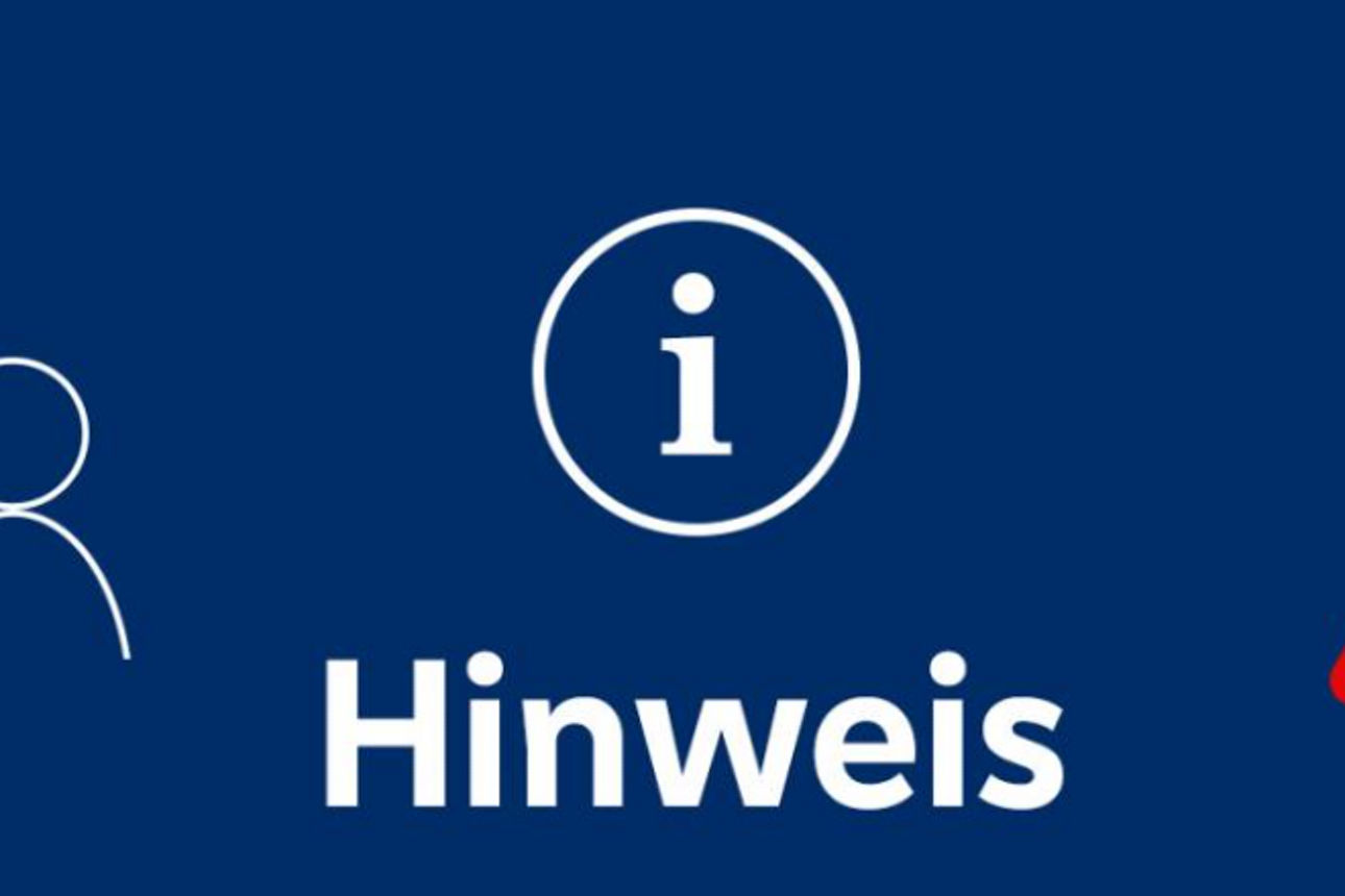 Hinweis mit einem Ausrufezeichen. 