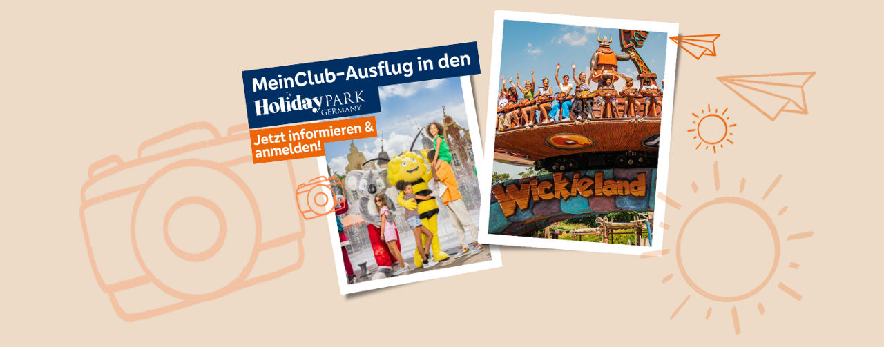 Abbildung von zwei Attraktionen aus dem HolidayPark