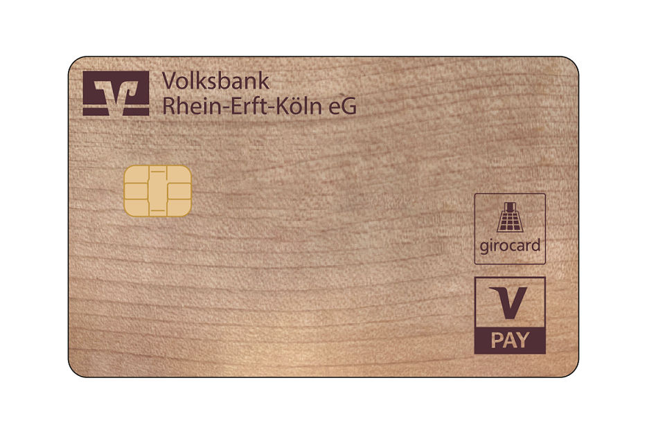 Holzkarte der Volksbank Rhein-Erft-Köln eG