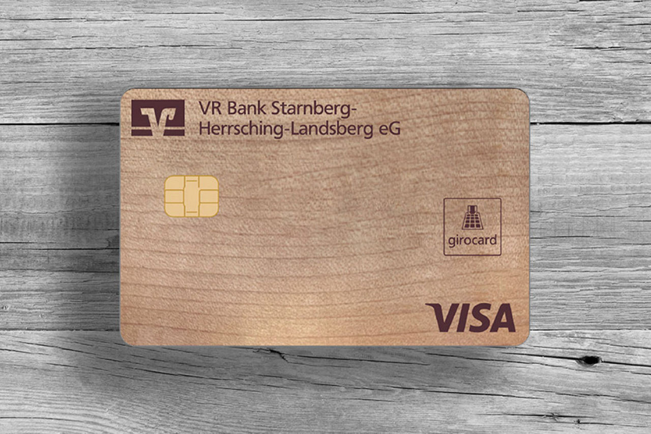 Bezahlkarte aus Holz